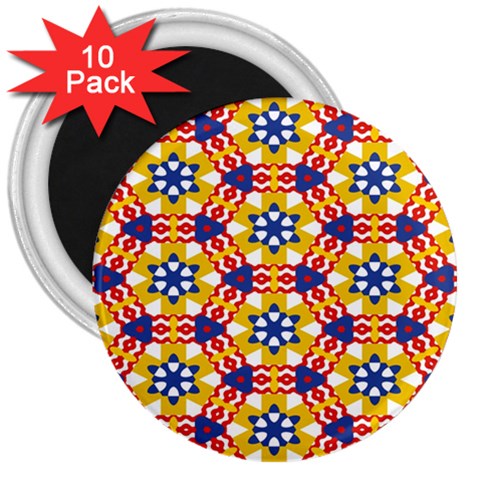 Wavey shapes pattern                                                              3  Magnet (10 pack) from ArtsNow.com Front