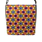 Wavey shapes pattern                                                              Flap Closure Messenger Bag (L)