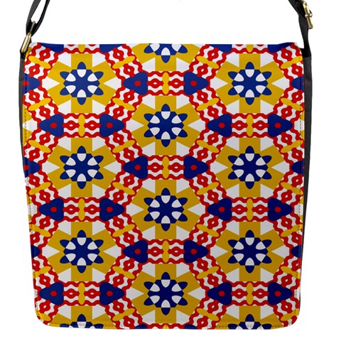 Wavey shapes pattern                                                              Flap Closure Messenger Bag (S) from ArtsNow.com Front