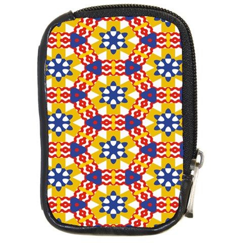 Wavey shapes pattern                                                              Compact Camera Leather Case from ArtsNow.com Front