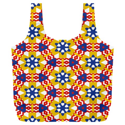 Wavey shapes pattern                                                         Full Print Recycle Bag (XXL) from ArtsNow.com Front