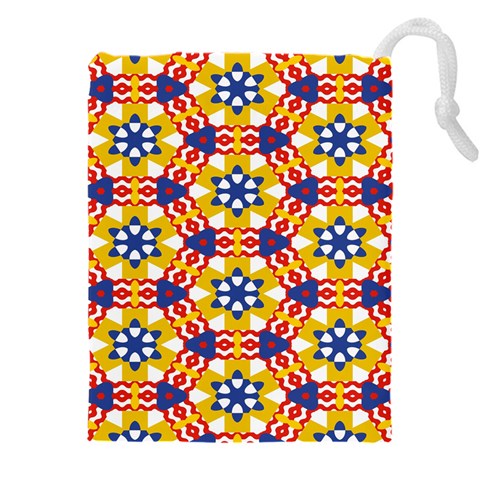 Wavey shapes pattern                                                          Drawstring Pouch (5XL) from ArtsNow.com Front