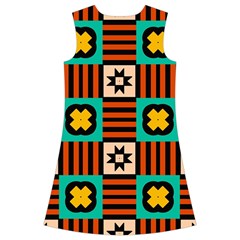 Shapes in shapes                                                                   Kids  Short Sleeve Velvet Dress from ArtsNow.com Back