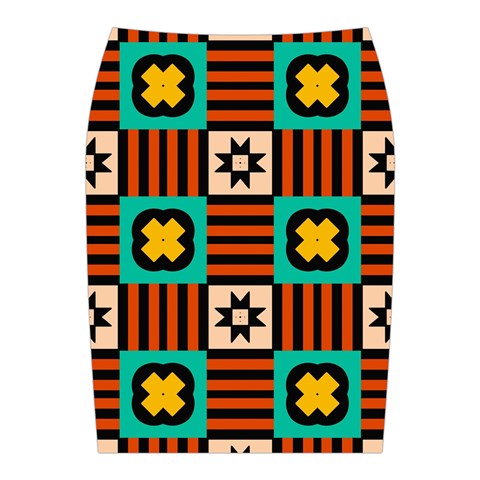 Shapes in shapes                                                              Midi Wrap Pencil Skirt from ArtsNow.com Back
