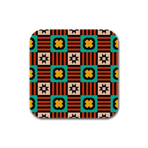 Shapes in shapes                                                               Rubber Square Coaster (4 pack) from ArtsNow.com Front