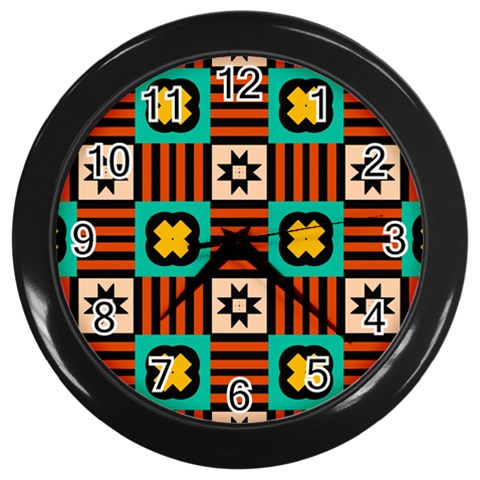 Shapes in shapes                                                               Wall Clock (Black) from ArtsNow.com Front