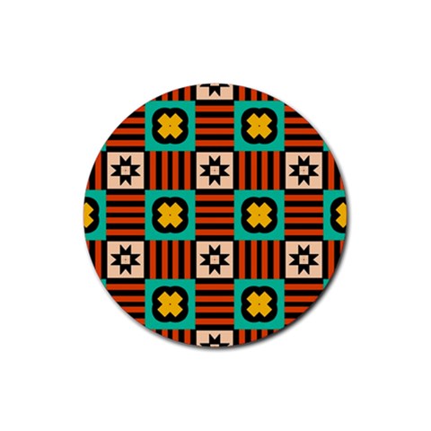 Shapes in shapes                                                               Rubber Coaster (Round) from ArtsNow.com Front