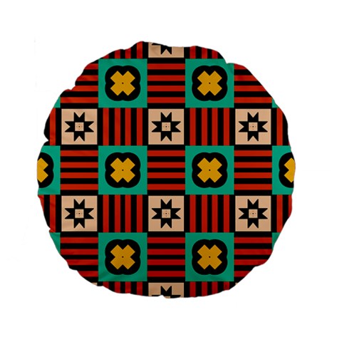 Shapes in shapes                                                              Standard 15  Premium Flano Round Cushion from ArtsNow.com Front