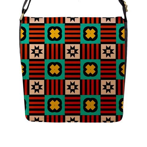 Shapes in shapes                                                               Flap Closure Messenger Bag (L) from ArtsNow.com Front