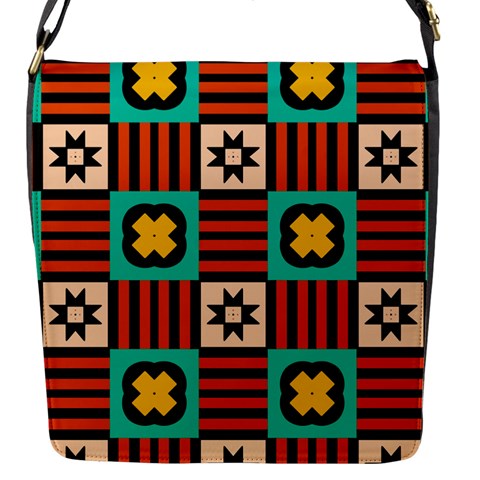 Shapes in shapes                                                               Flap Closure Messenger Bag (S) from ArtsNow.com Front
