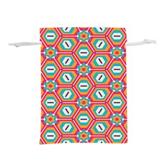 Hexagons and stars pattern                                                            Lightweight Drawstring Pouch (L) from ArtsNow.com Back