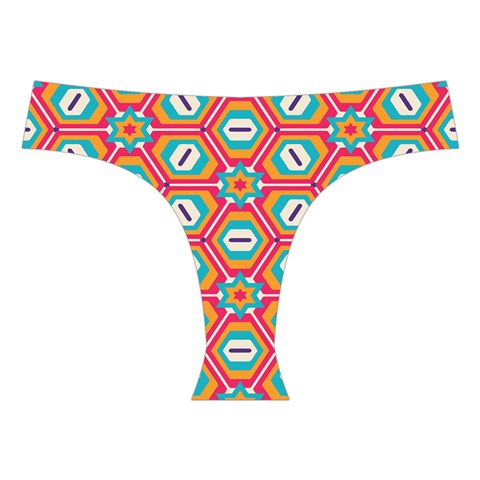 Hexagons and stars pattern                                                               Cross Back Hipster Bikini Set from ArtsNow.com Front Under