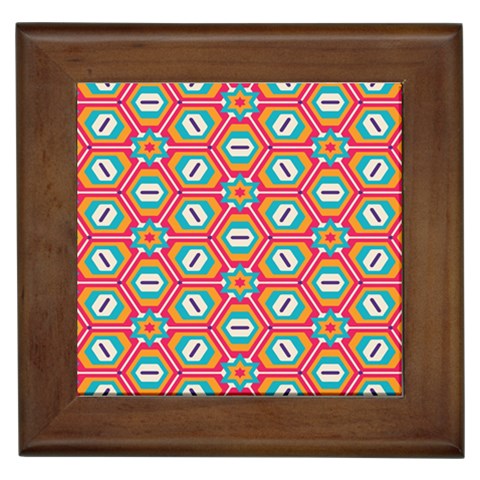 Hexagons and stars pattern                                                                Framed Tile from ArtsNow.com Front