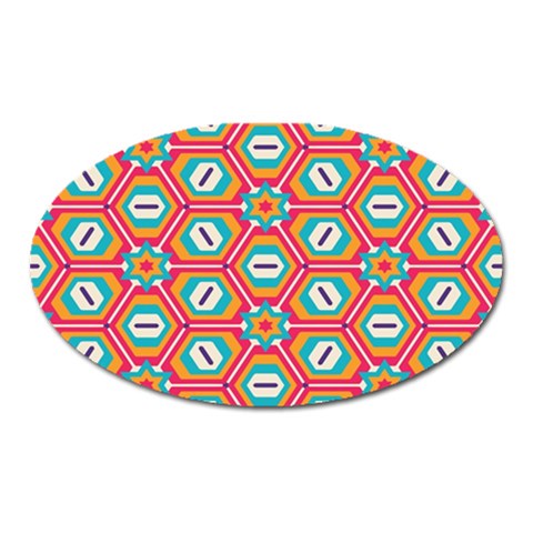 Hexagons and stars pattern                                                                Magnet (Oval) from ArtsNow.com Front