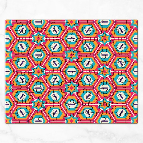 Hexagons and stars pattern                                                                Jigsaw Puzzle (Rectangular) from ArtsNow.com Front