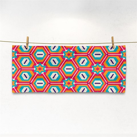 Hexagons and stars pattern                                                                Hand Towel from ArtsNow.com Front
