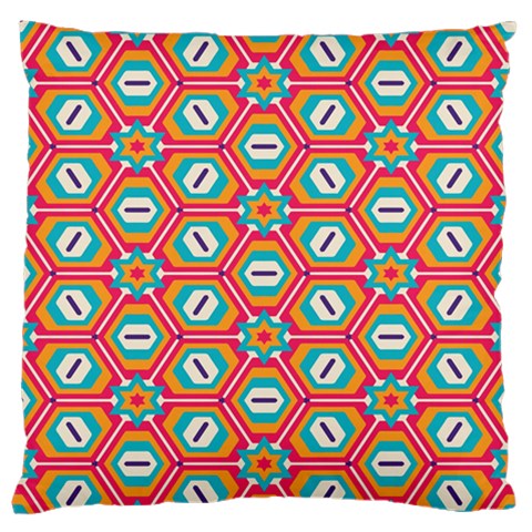 Hexagons and stars pattern                                                               Large Flano Cushion Case (Two Sides) from ArtsNow.com Front