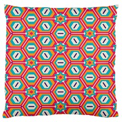 Hexagons and stars pattern                                                               Large Flano Cushion Case (Two Sides) from ArtsNow.com Back