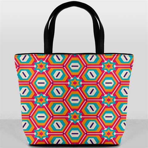 Hexagons and stars pattern                                                                Bucket Bag from ArtsNow.com Front