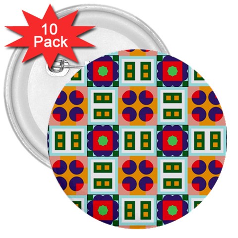 Shapes in shapes 2                                                                 3  Button (10 pack) from ArtsNow.com Front