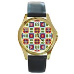 Shapes in shapes 2                                                                 Round Gold Metal Watch