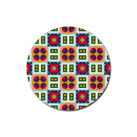 Shapes in shapes 2                                                                 Rubber Round Coaster (4 pack) from ArtsNow.com Front