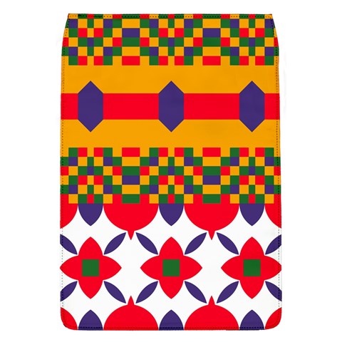 Red flowers and colorful squares                                                                 Samsung Galaxy Grand DUOS I9082 Hardshell Case from ArtsNow.com Front