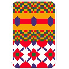 Red flowers and colorful squares                                                               Belt Pouch Bag (Large) from ArtsNow.com Back