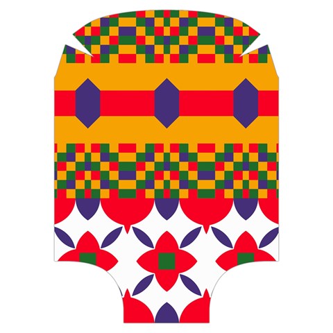 Red flowers and colorful squares                                                              Luggage Cover (Medium) from ArtsNow.com Front