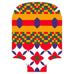 Red flowers and colorful squares                                                              Luggage Cover (Medium) from ArtsNow.com Back