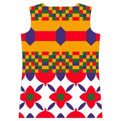 Red flowers and colorful squares                                                                  Women s Basketball Tank Top from ArtsNow.com Back
