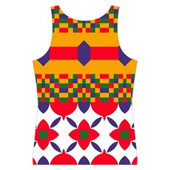 Red flowers and colorful squares                                                                  Women s Sport Tank Top from ArtsNow.com Back