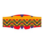 Red flowers and colorful squares                                                                  Stretchable Headband