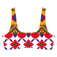 Red flowers and colorful squares                                                                 Cross Back Hipster Bikini Set from ArtsNow.com Front
