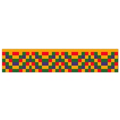Red flowers and colorful squares                                                                  Flano Scarf from ArtsNow.com Back
