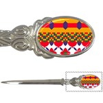 Red flowers and colorful squares                                                                  Letter Opener