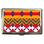 Red flowers and colorful squares                                                                  Cigarette Money Case