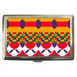 Red flowers and colorful squares                                                                  Cigarette Money Case