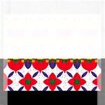 Red flowers and colorful squares                                                                  Jigsaw Puzzle (Rectangular)