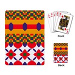 Red flowers and colorful squares                                                                  Playing Cards Single Design