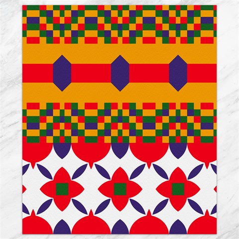 Red flowers and colorful squares                                                                  Canvas 8  x 10  from ArtsNow.com 8.15 x9.66  Canvas - 1