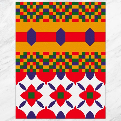 Red flowers and colorful squares                                                                  Canvas 12  x 16  from ArtsNow.com 11.86 x15.41  Canvas - 1