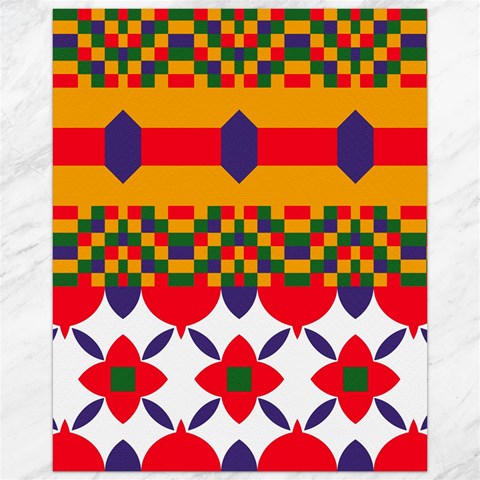 Red flowers and colorful squares                                                                  Canvas 16  x 20  from ArtsNow.com 15.75 x19.29  Canvas - 1