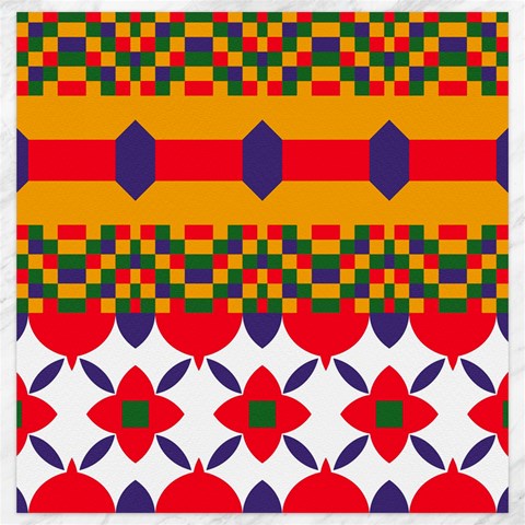 Red flowers and colorful squares                                                                  Canvas 20  x 20  from ArtsNow.com 19 x19.27  Canvas - 1