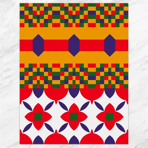 Red flowers and colorful squares                                                                  Canvas 18  x 24  from ArtsNow.com 17.8 x23.08  Canvas - 1