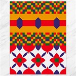 Red flowers and colorful squares                                                                  Canvas 18  x 24 