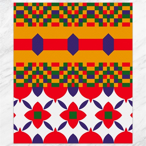 Red flowers and colorful squares                                                                  Canvas 20  x 24  from ArtsNow.com 19.57 x23.15  Canvas - 1
