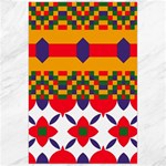 Red flowers and colorful squares                                                                  Canvas 24  x 36 