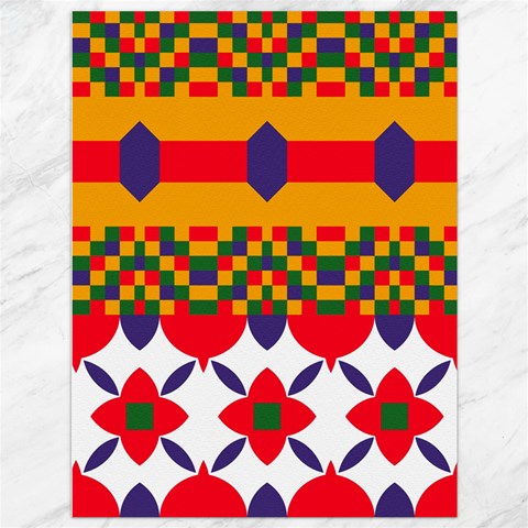 Red flowers and colorful squares                                                                  Canvas 36  x 48  from ArtsNow.com 35.26 x46.15  Canvas - 1