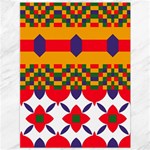 Red flowers and colorful squares                                                                  Canvas 36  x 48 